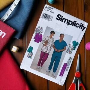 3/$20 Simplicity VTG Uncut Style 8088 Size AA Pattern Scrubs Unisex XS S M 90s